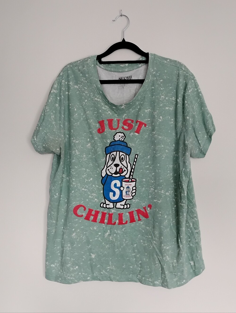 Men's Size 1X Slush Puppie- Just Chillin' Graphic Tee - Mint Green